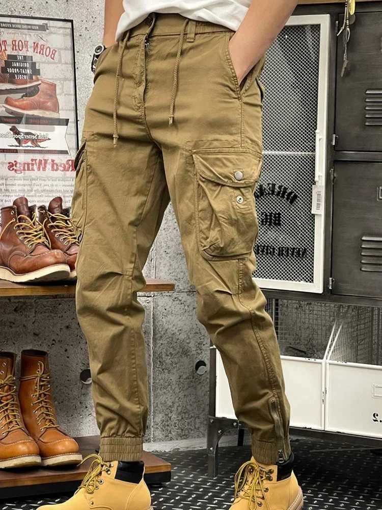 Mens cargo pants South Korean mens winter hiking loose high-quality luxury new spandex oversized Y2k W241009