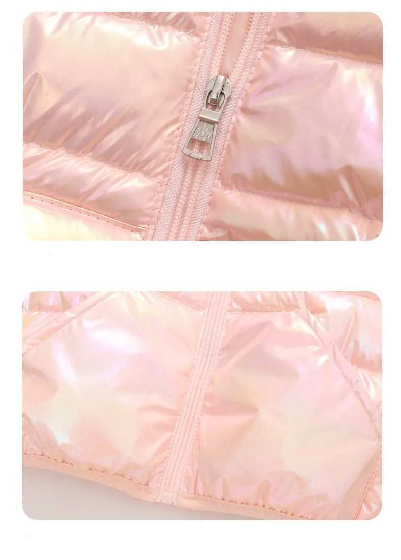Down Coat Winter hooded lightweight down jacket for children girls boys babies warm jacket autumn colored fabric jacket casual clothing H241010