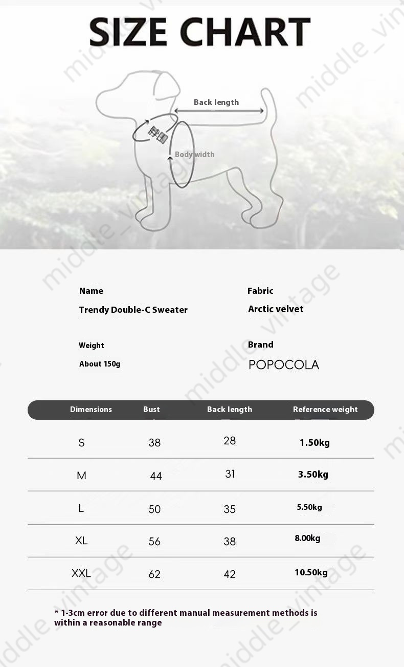 Ins Same Trendy Brand Pet Autumn Clothes Small And Medium-sized Dogs Winter Warm Thickened Sweater