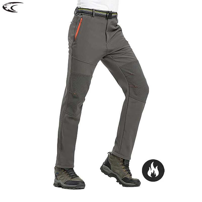 LNGXO Winter Warm Wool Pants Mens Waterproof and Windproof Cargo Pants Hiking Camping Climbing Hikers W241009