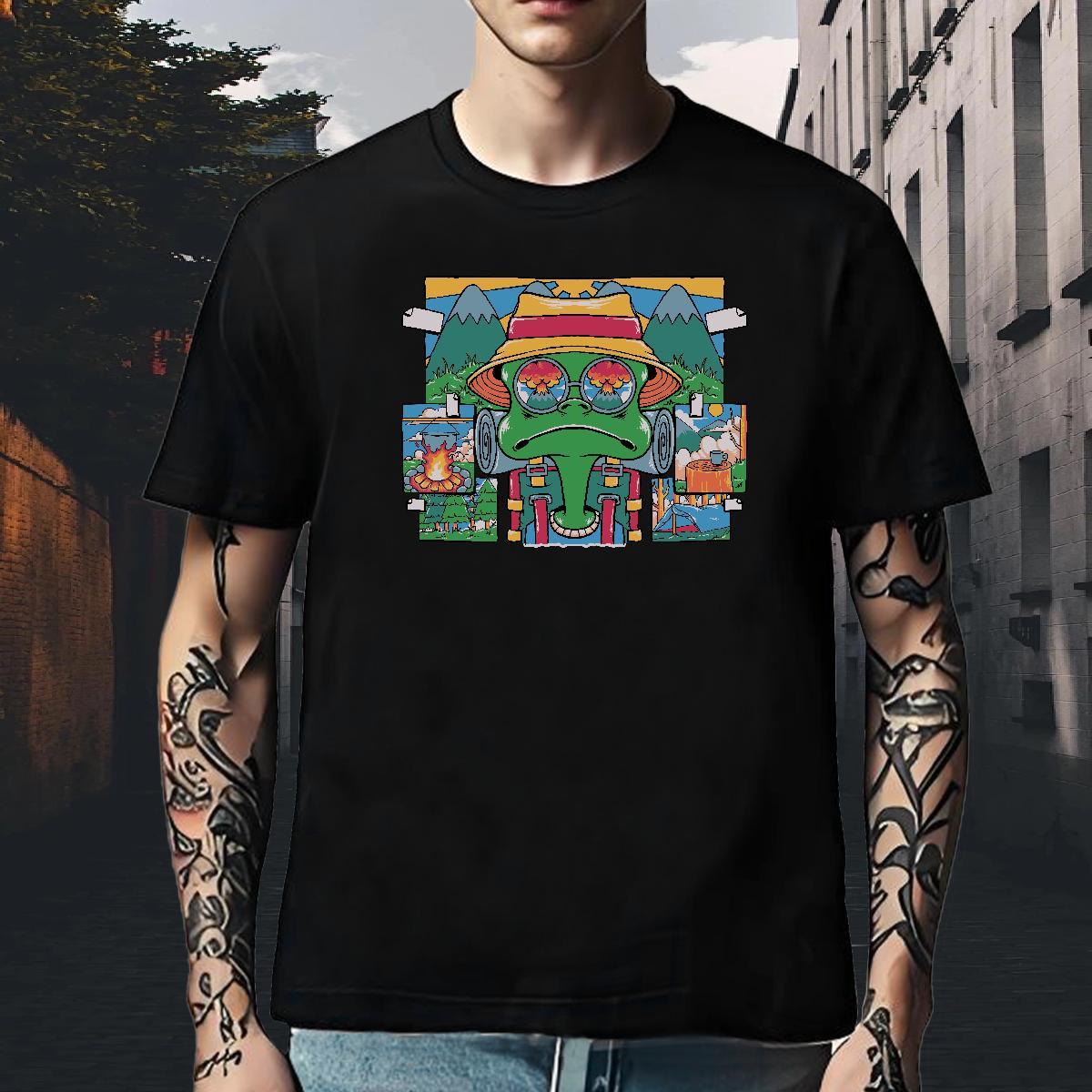 Popular Man T Shirts 230g Pure Cotton ET Anime Printing Street Plus Size Cartoon O-Neck Short Sleeve Couples T Shirts 2024 Designer Clothes