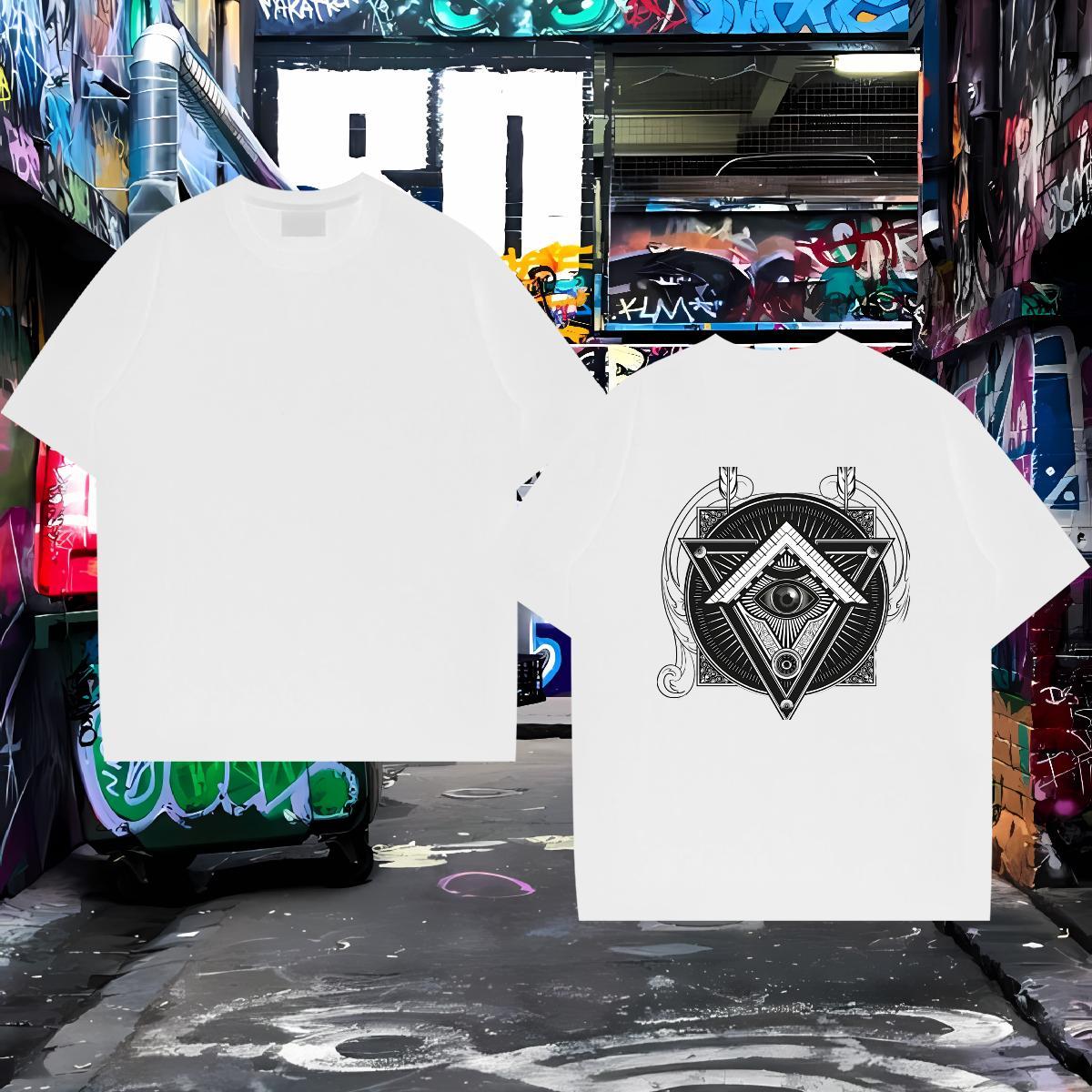 Free Shipping T shirt 230g Cotton eye of the devil Outdoor DIY Anime Pure Cotton Mens Tshirts 2024 DIY Tees