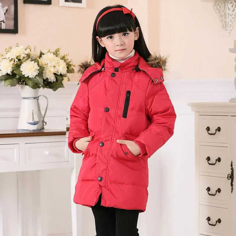 Down Coat Girls winter white duck down jacket boys black Parka jacket 90% down jacket girls childrens clothing chiffon thick jacket H241010