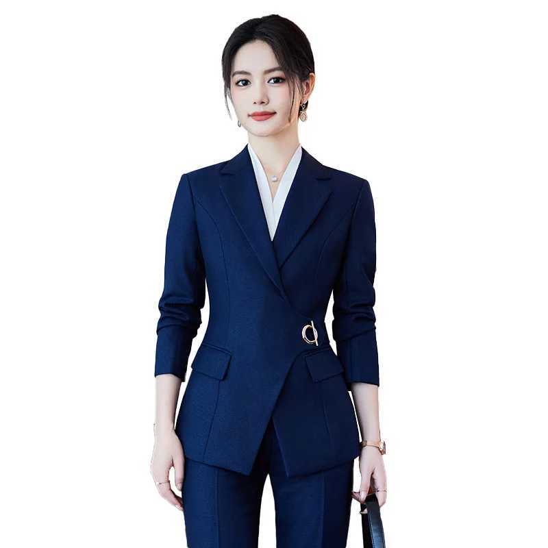 Womens business suit temperature goddess style custom suit formal suit hotel receptionist uniform beauty salon work uniform W241009