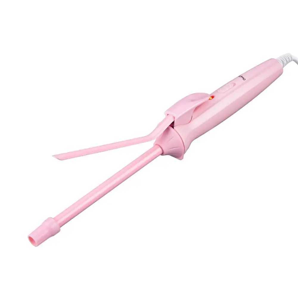 Professional Mini Hair Curling New Iron Superfine Ceramic 9mm Curler Wand Curly Tongs Electric Salon Styling ToolXJ2410