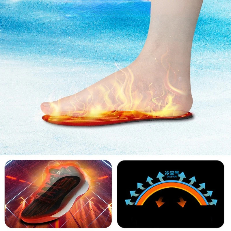 USB Rechargeable Heated Insoles Size 35-46 DIY Customizable Electric Heated Shoes Pad for Outdoor Skiing Winter Foot Warmers 241010