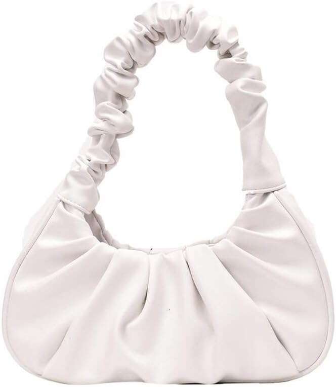 Style Y2K Gabbi Chic Pouch Bag Vegan Leather Vintage Hobo Handbag Fashionable for Women White