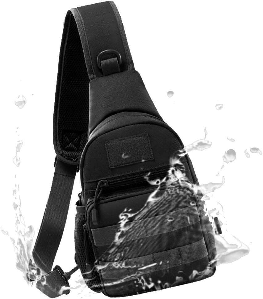 Sg Chest Bag, 900D Nylon Tactical MOLLE Compact Crossbody Hiking Cycg Pack