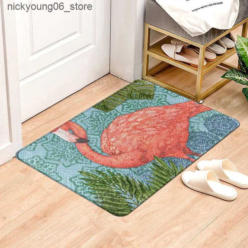 Non-Slip Bath Mats Hawaiian style non slip shower mat bathroom carpet home decoration floor mat kitchen bedroom living room soft absorbing door mat L2