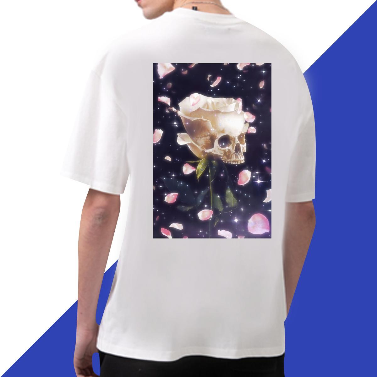 Loose Fit Man T Shirts 230g 100% Cotton skull Sports Casual Asian Size Breathable Short Sleeve Tshirt for Man Woman Designer Fashion Polos