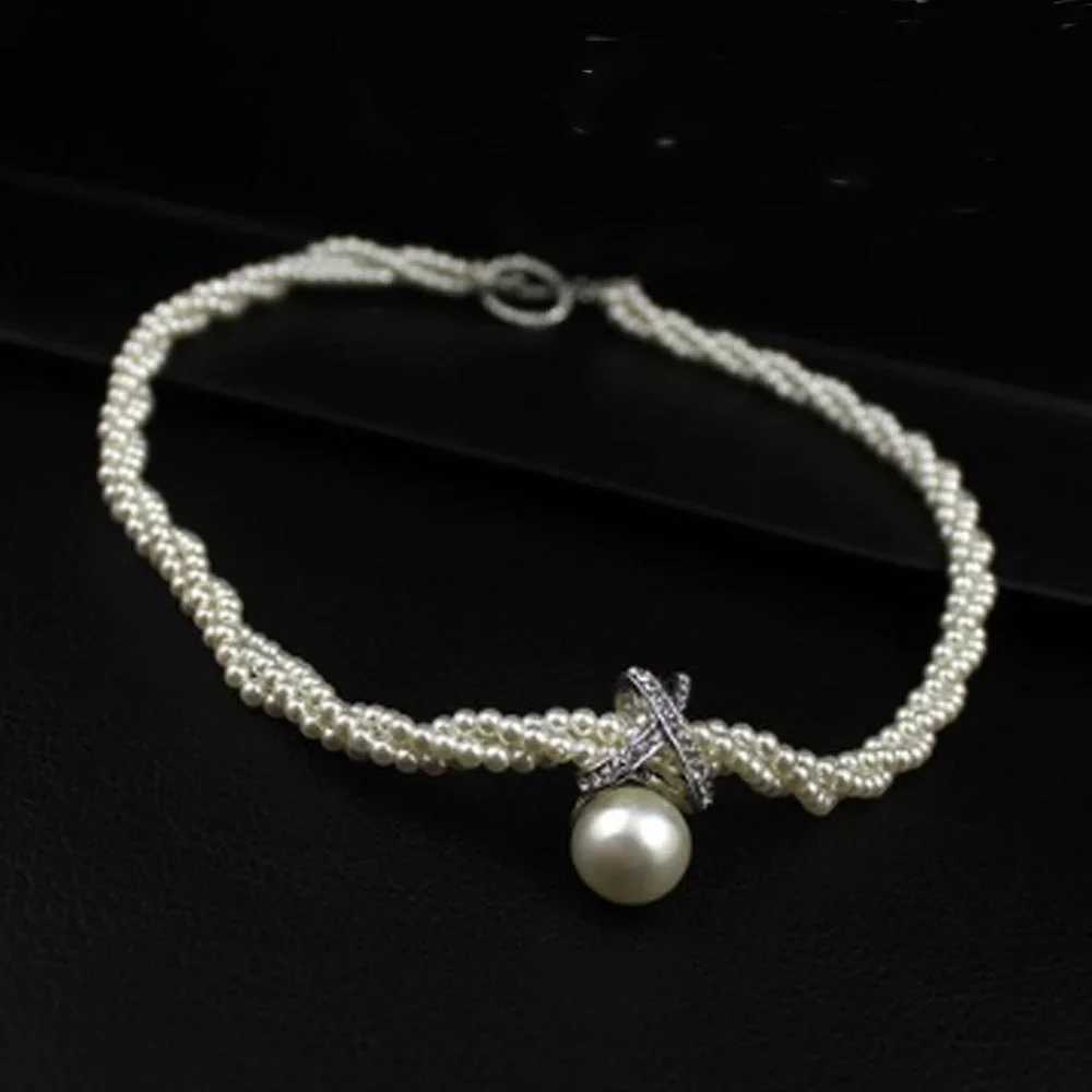 Delysia King Women Trendy Overlapping Three-layer Pearl Necklace Short Gentle Temperament Clavicle ChainX241009