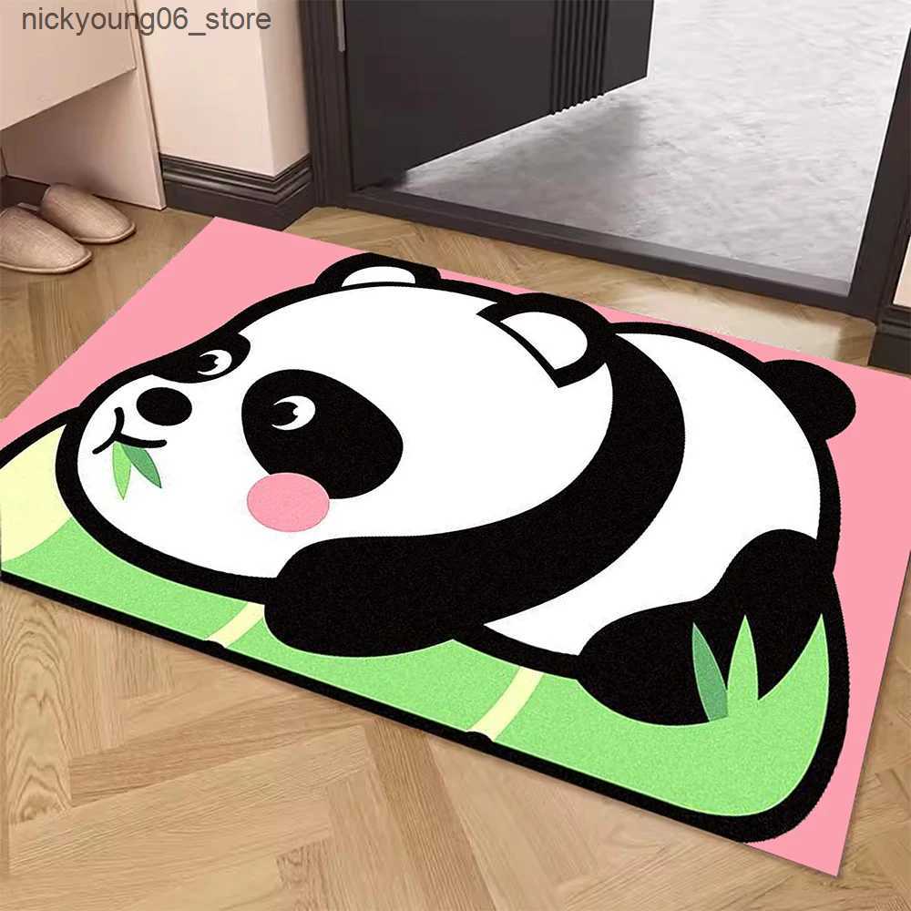 Non-Slip Bath Mats Diatom Mud Bathroom Absorbent Floor Mat Toilet Quick-drying Toilet Door Floor Mat Non-slip Cartoon Panda Door Mat Home Carpet L2409