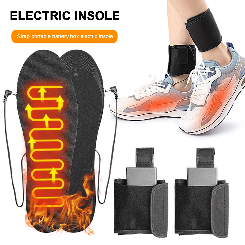 Winter Electric Heated Insoles Heating Insoles Feet Warmer Thermal Shoes Sock Pad Heated Insole BatteryBox Outdoor Sports Insole 241010