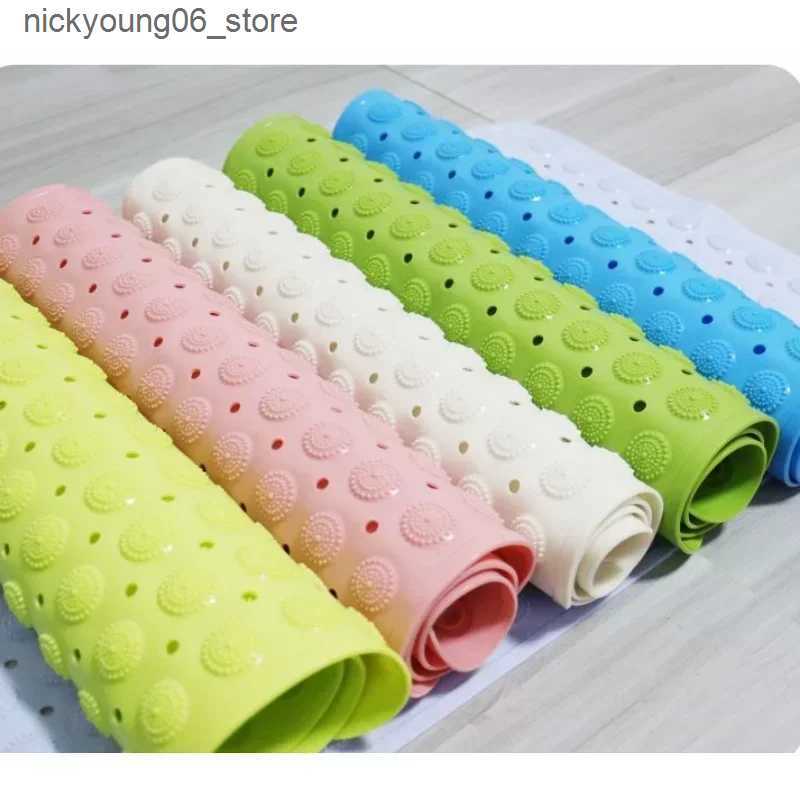 Non-Slip Bath Mats 1PC PVC Anti-skid Bath Mats Rectangle Soft Shower Bathroom Massage Mat Suction Cup Non-slip Bathtub Carpet Large Size L240910