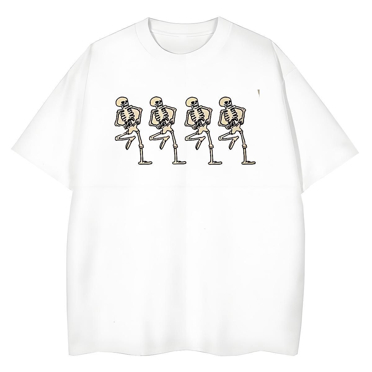 Free Shipping T shirt 230g Cotton skull Sport Custom Print Oversized Crew Neck Breathable Tshirt for Man Woman Casual New Tops