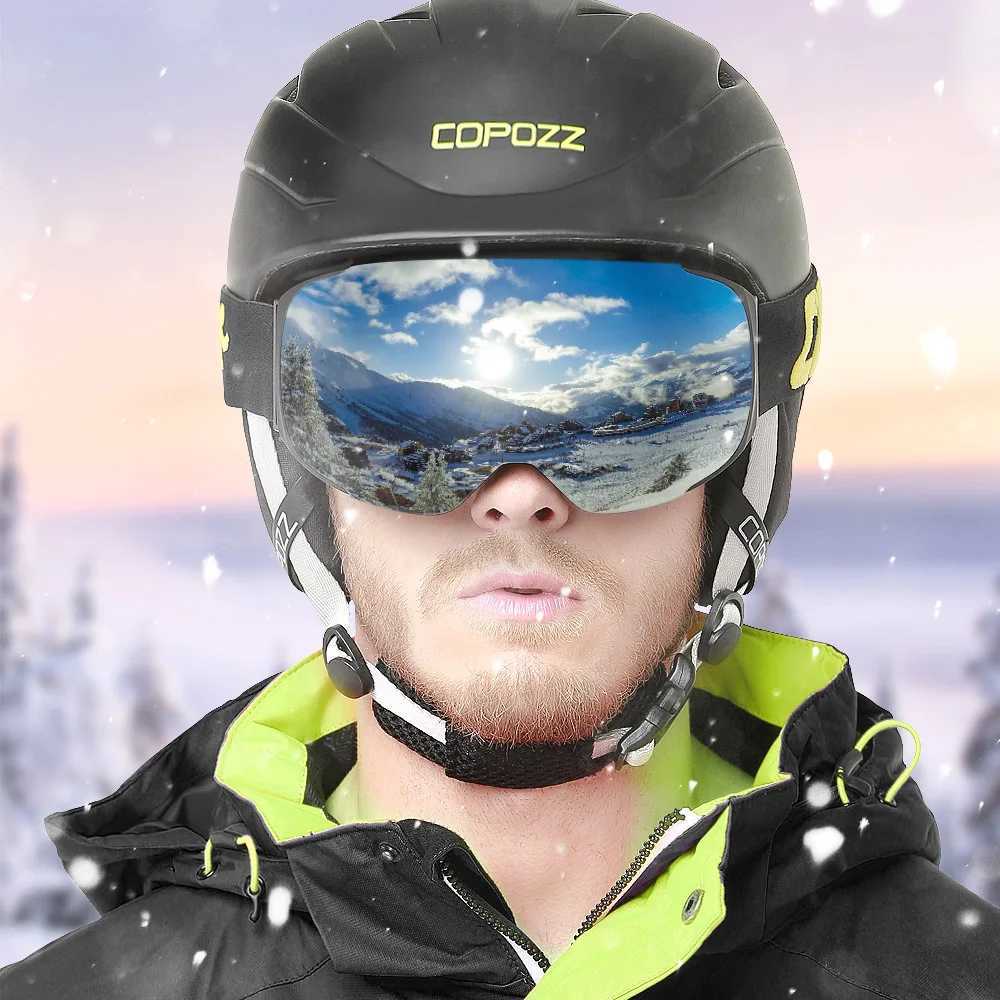 COPOZZ brand magnetic ski goggles with 100% anti fog UV400 dual lens protection for men and womens ski goggles CL241010