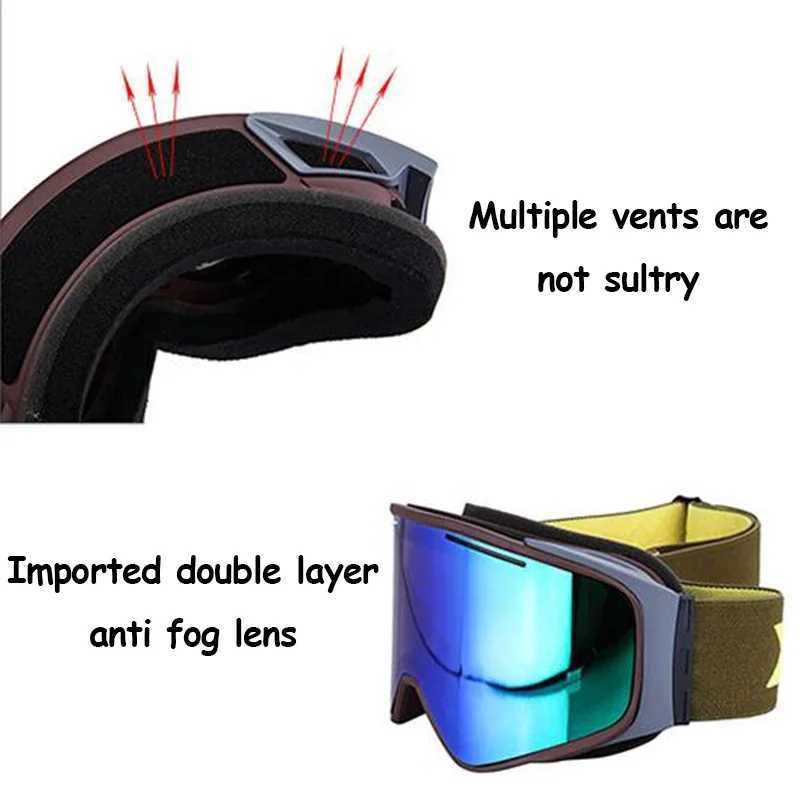 Ski goggles REVO coated cylindrical magnet mens card Myopia glasses anti fog double-layer glasses womens ski goggles CL241010