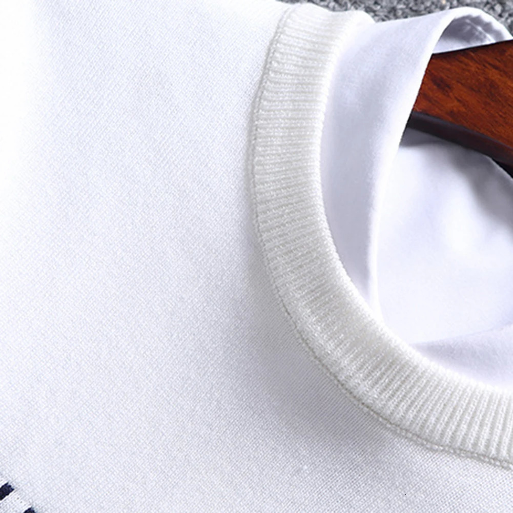 Fashion Men striped Sweater pullover Color Block Patchwork O Neck Long Sleeve Knitted Top Blouse For Warm Mens Clothing 240930