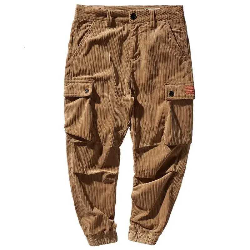 Retro American denim cargo pants loose fit suitable for large pockets casual mens wear retro fashion W241009