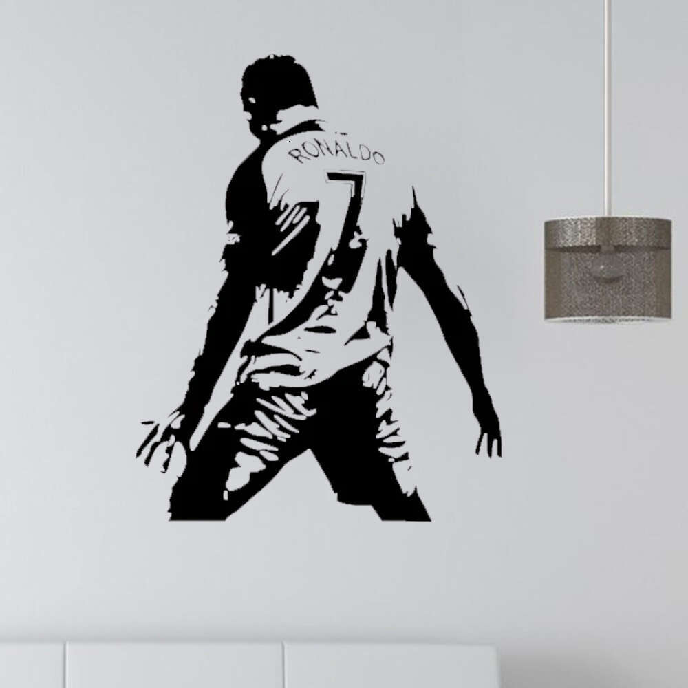 Football Cristiano Vinyl Sticker Soccer Athlete Ronaldo Wall Decals Art Mural For Kis Room Living