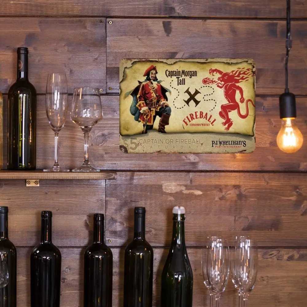 INEED Vintage Metal Signs Tin Sign Captain Morgan Poster Decor for Bar Pub Club Man Cave Wall Decoration Room Home DecorXJ241010