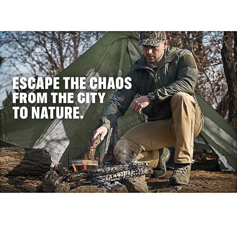 Mens convertible cargo tactical pants waterproof outdoor hiking pants zipper lightweight elastic work pants W241009