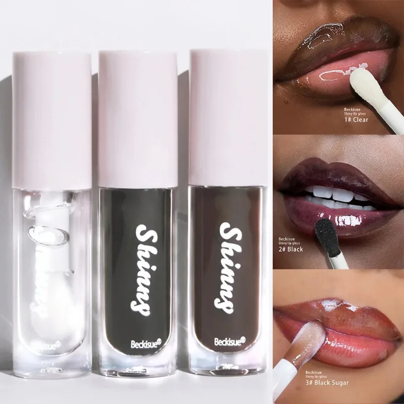 Jelly Black Lip Oil Water Gloss Mirror Glaze Moisturizing Translucent Lipstick Lighten Wrinkle Clear Tint Plumping 241008