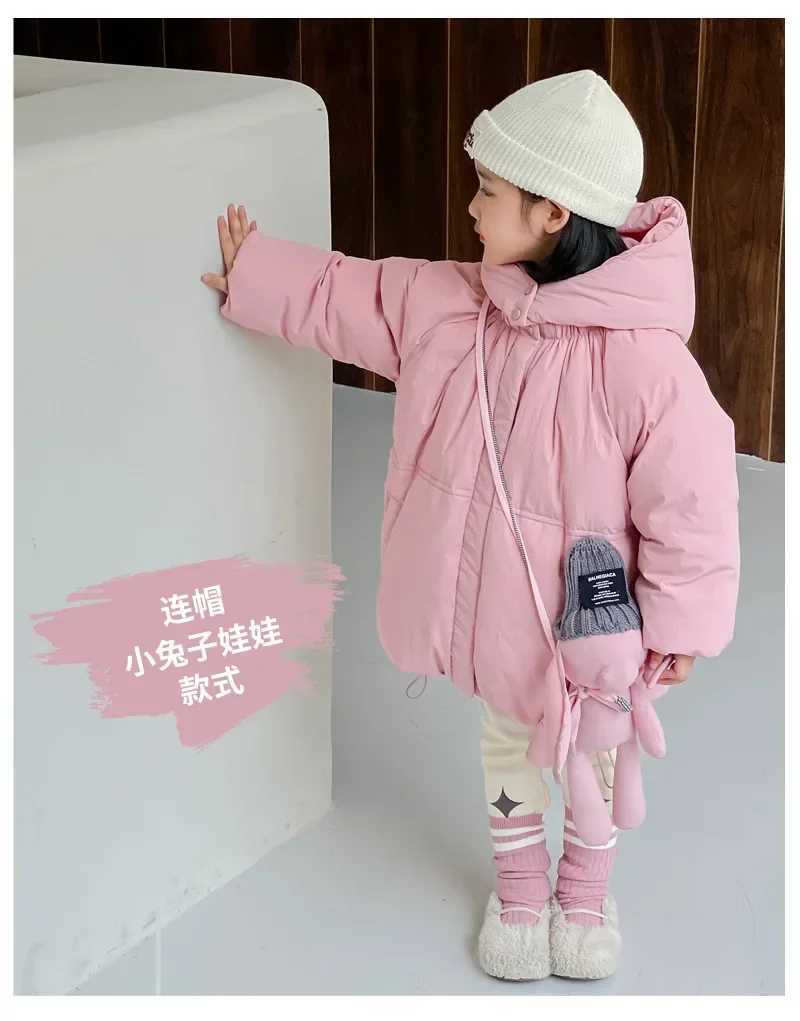 Down Coat Korean winter jacket cotton jacket Parkas boys and girls solid hooded jacket thick cotton jack warm jacket H241010