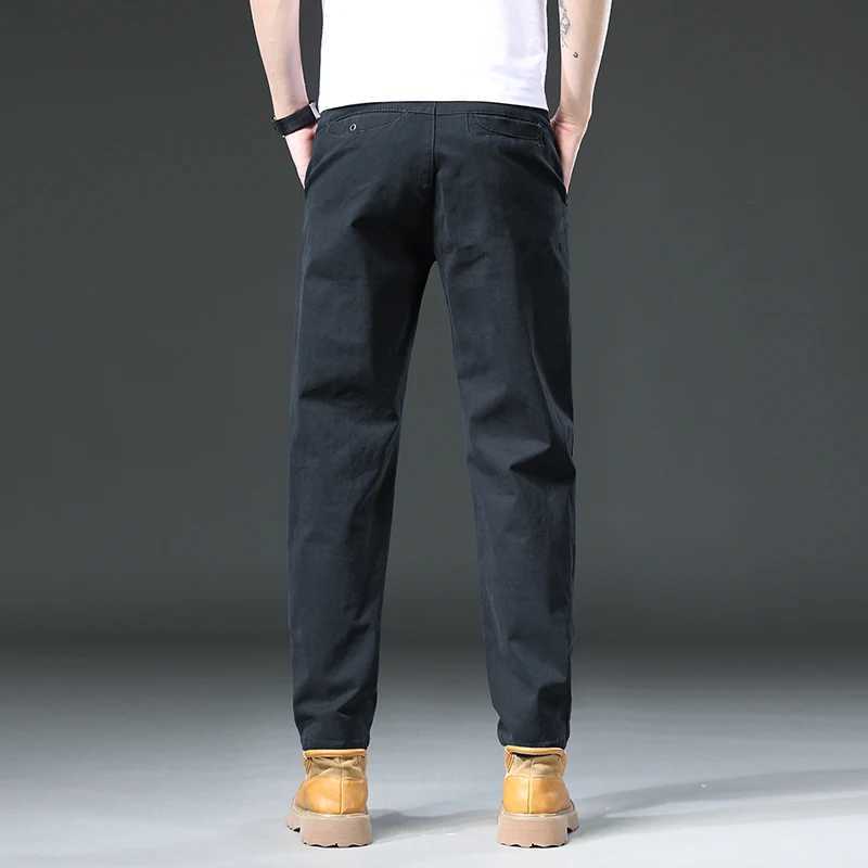 New 97% cotton cargo mens outdoor suit straight solid color work sweater mens jogging uniform Korean casual pants mens W241009