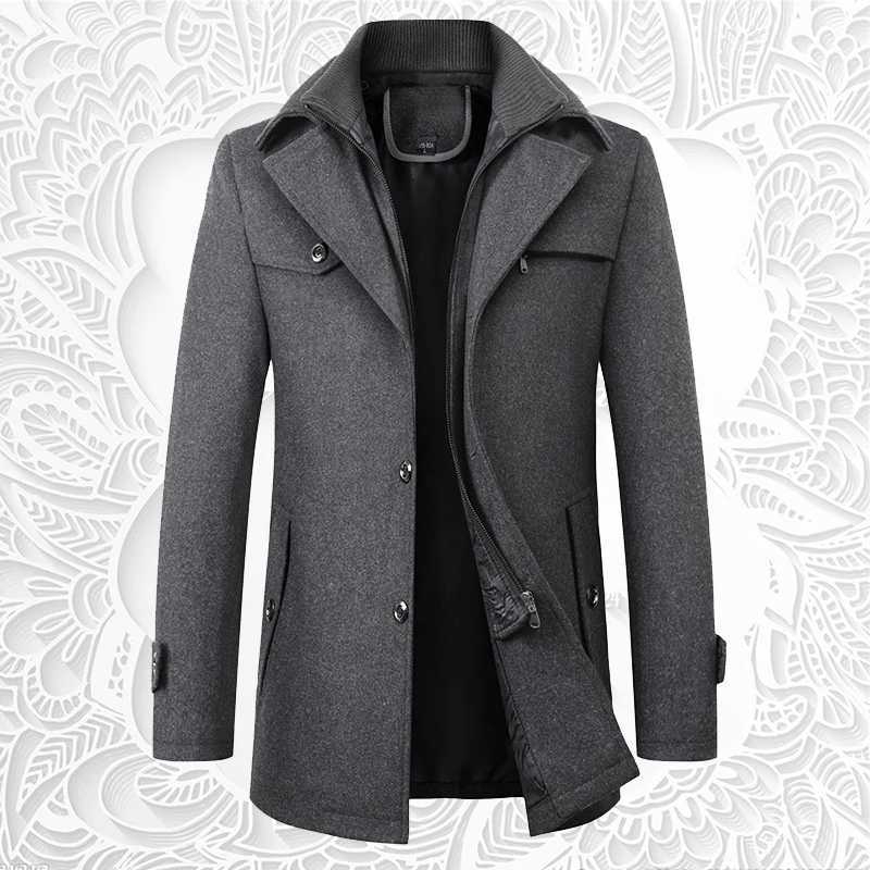 New Autumn Winter Fashion Woolen Coat for Mens Business Leisure Mens Wear Thickened Warm Extra Large Size Mens Trendy Coat S- LX241010