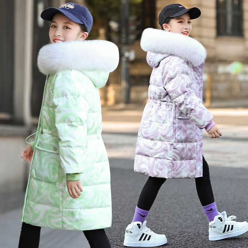 Down Coat 2024 Winter Thicken warm Down jacket s toddler girl clothes Parka Hooded Children clothing Outerwear snow suit faux fur coat H241010