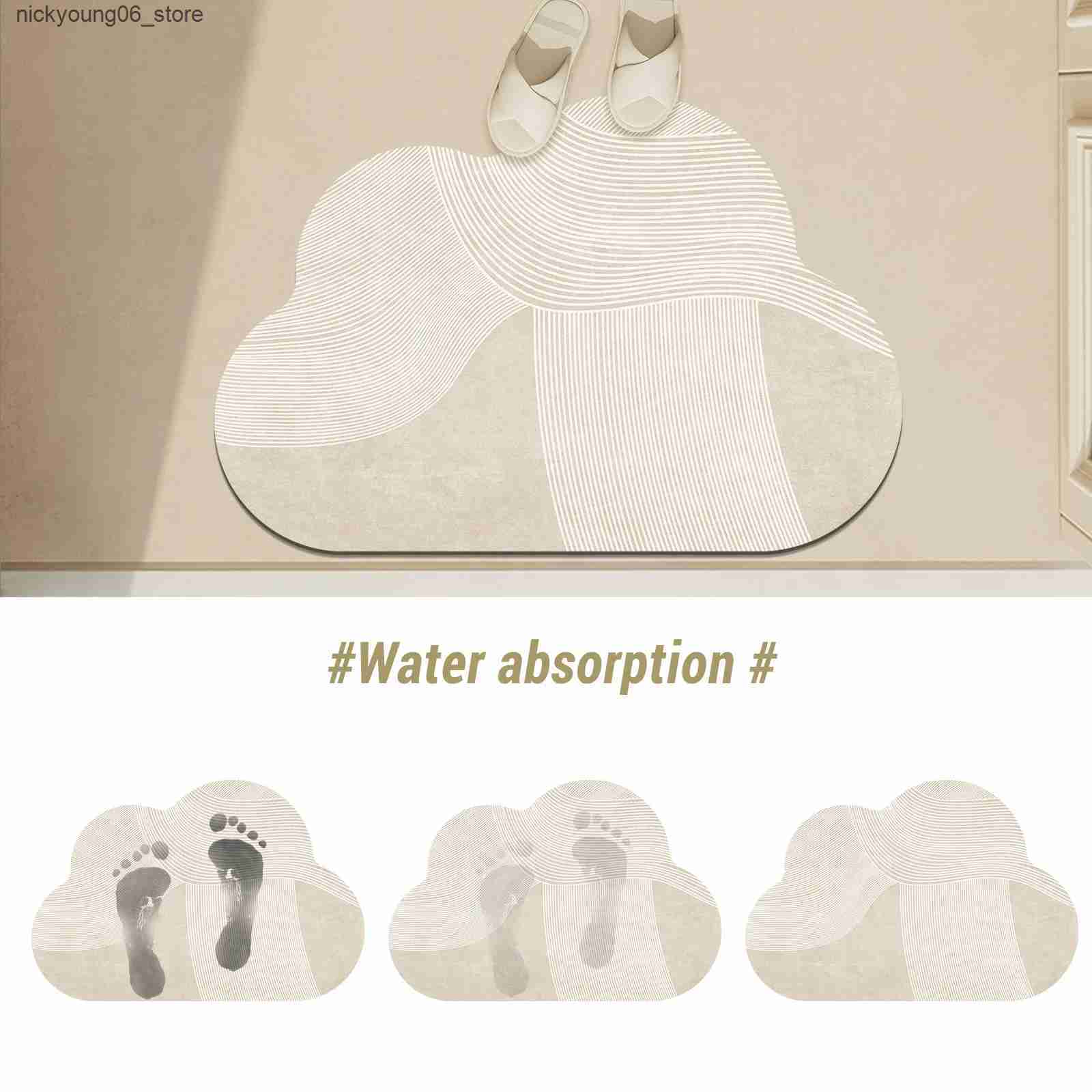 Non-Slip Bath Mats Luxury Bathroom Foot Mats Absorbent Bath Mat Non Slip Quick Dry Bathtub Shower Rug Toilet Carpet Entrance Doormat Washable L240910