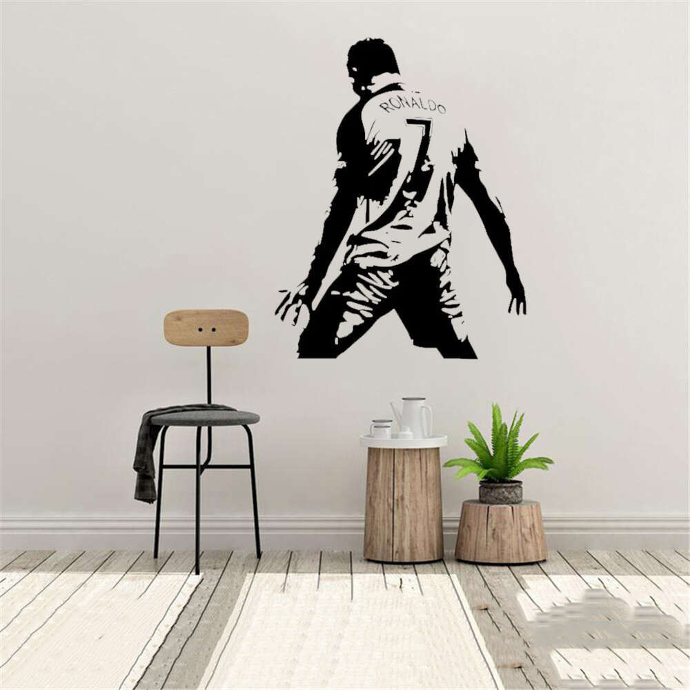 Football Cristiano Vinyl Sticker Soccer Athlete Ronaldo Wall Decals Art Mural For Kis Room Living