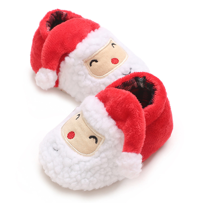 Infant Winter Christmas Snow Boots Cute Cartoon Santa Claus children's Shoes Happysteps For Baby Boys And Girls Christmas Shoes Suitable For 0-18