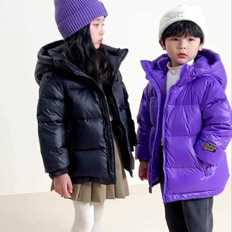 Down Coat New black gold standard parent-child white duck down jacket for children mens girls and childrens thick jackets H241010