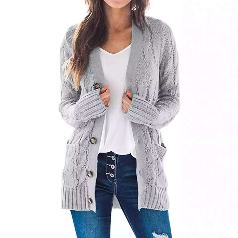 Womens mid length sweater new cardigan hooded jacket M108
