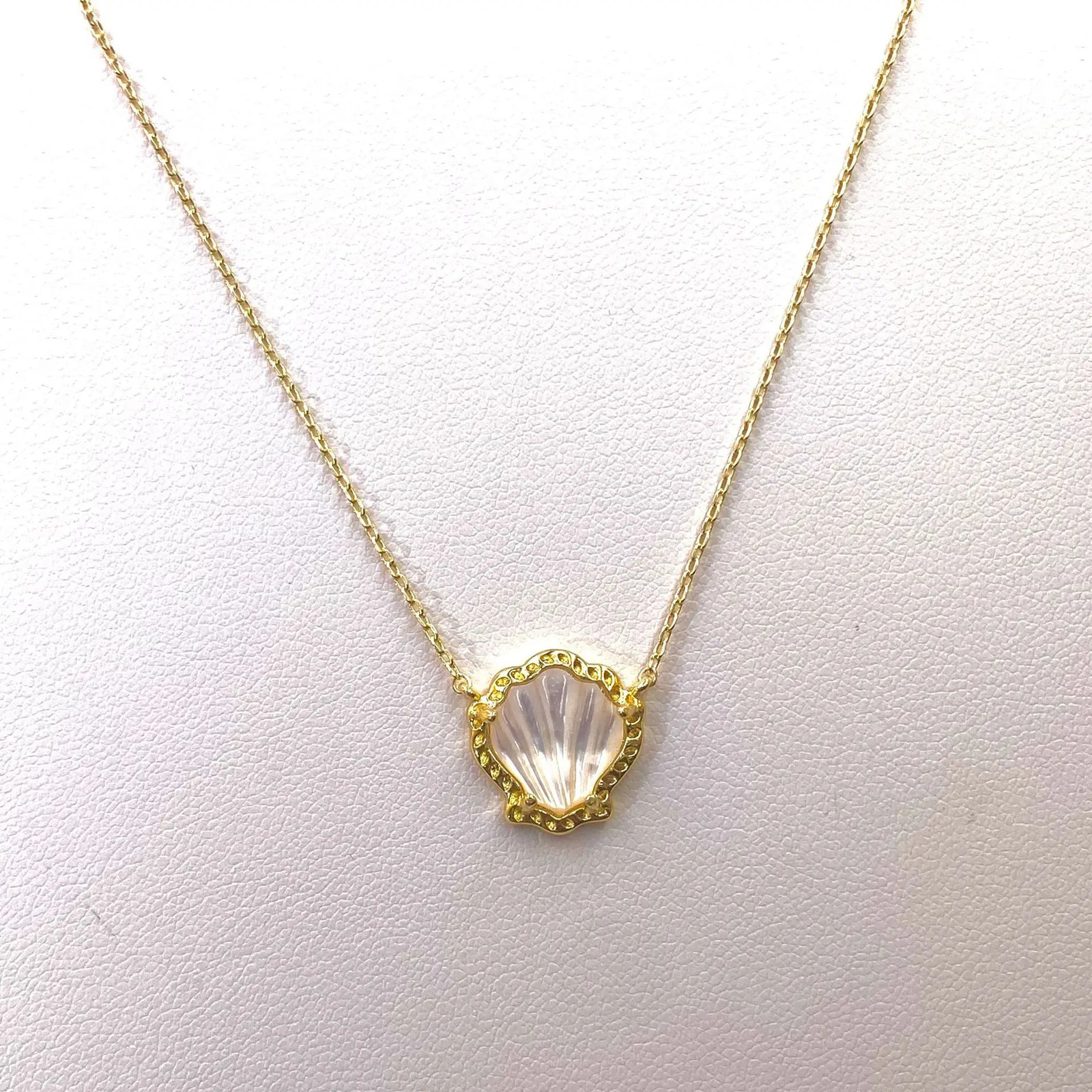 Kenya Europe and The United States 2024 Summer Sweet Fresh Pearl Scallop Simple Versatile Pendant Necklace 241009