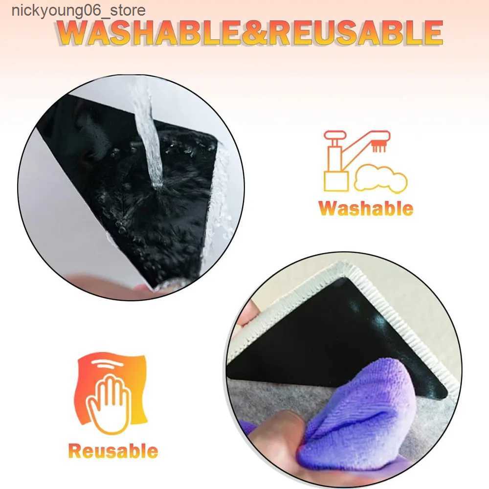 Non-Slip Bath Mats 4/12/24PCS Reusable Rug Gripper Tape Double Sided Adhesive Non-Slip Rug Pad Tape Stickers Washable Area Rug Pad Carpet Tape L240910