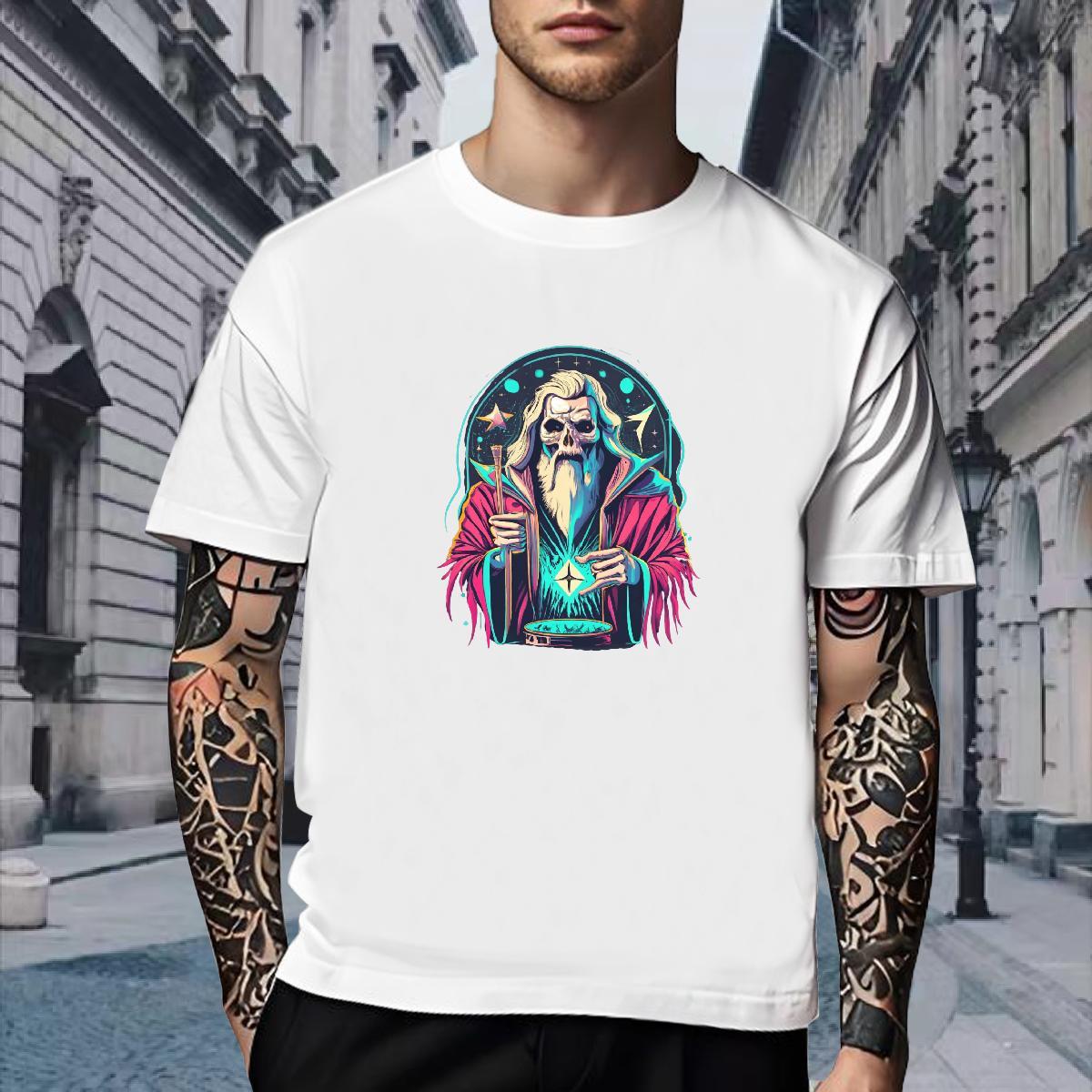 TOP Quality Men T Shirts 230g 100% Cotton skull Daily Wear Black Oversized Pure Cotton Tshirt for Man Woman Custom Tee Shirt