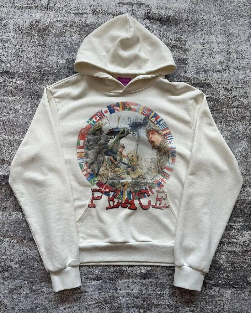 Harajuku Street Fashion Trend Cartoon Printed Zipper Hoodie for Women Y2k Hip Hop Rock Casual Edition Super Large Sports Shirt Men 241007