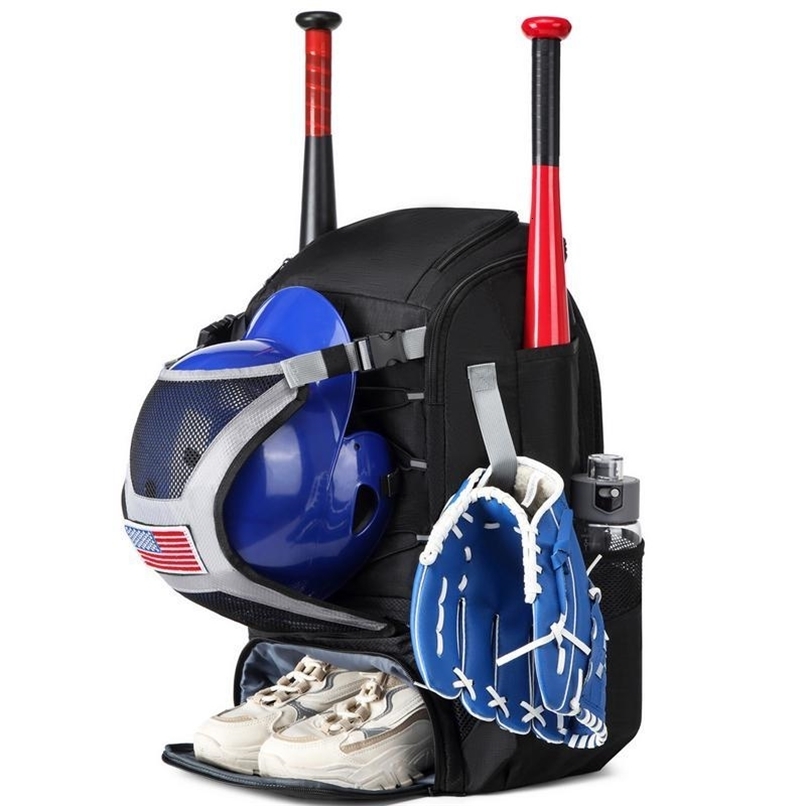 Large capacity soft holding helmet 2 tee baseball bat hitting gloves outdoor exercise camping bag sports organizer 240920CJ