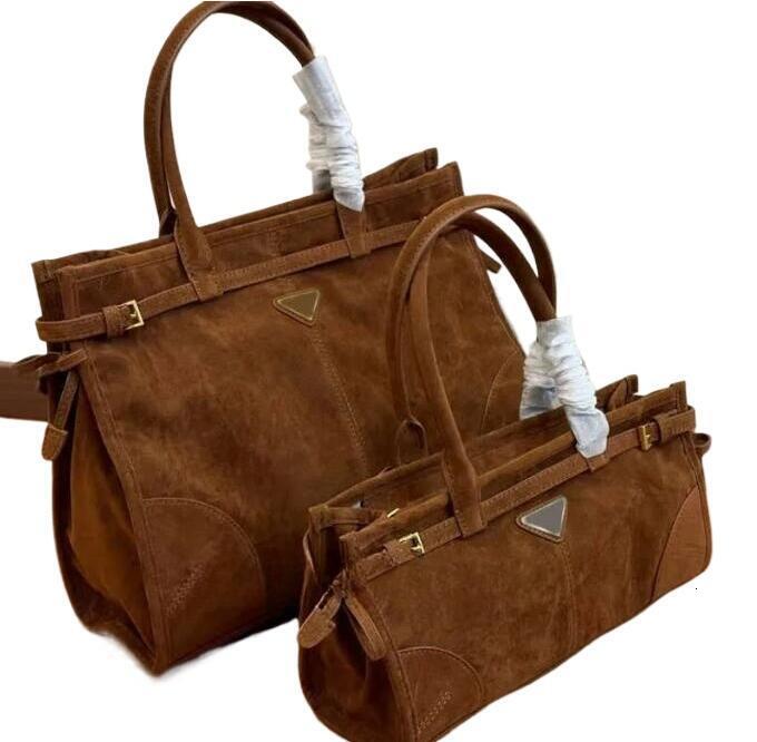 Womens Fashionable Soft Suede & Leather Tote Bag Spacious Designer Shouldersack for Everyday Use