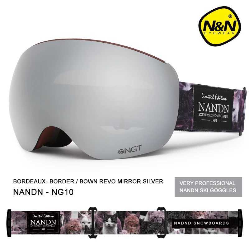 NANDN mens and womens skiing goggles double-layer lens anti fog UV protection magnetic lens skis CL241010
