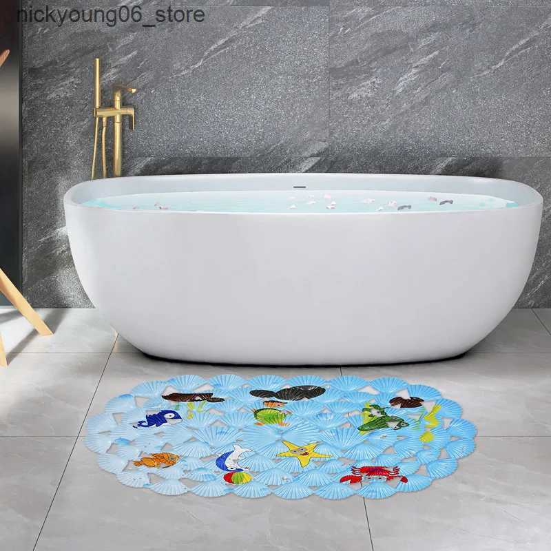 Non-Slip Bath Mats 38x68cm Cute Cartoon PVC Bath Mat Anti-Slip Shower Bathtub Mats With Sucker Soft Massage Pad Kids Elder Bathroom Carpet Rug L240910