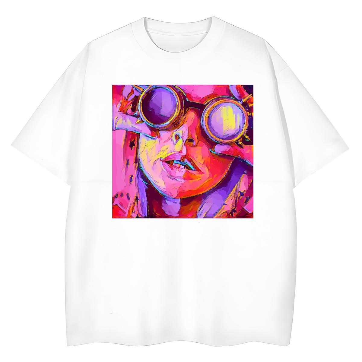 2024 Designer T Shirt For Woman 230g 100% Cotton Breathable Short Sleeve Summer Casual portrait Woman Tshirt Soft Custom Cartoon Tops