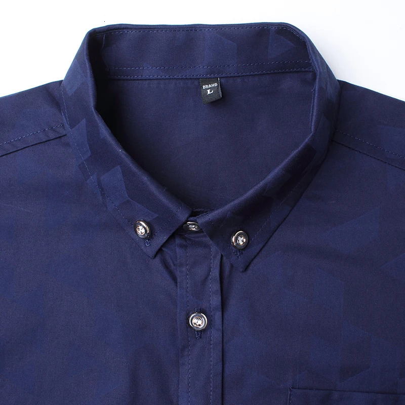 Spring Autumn Mens Fashion Jacquard Weave Shirt Casual Slim Fit Long Sleeve Shirts Mens Cotton Business Office Shirts 5XL 241010