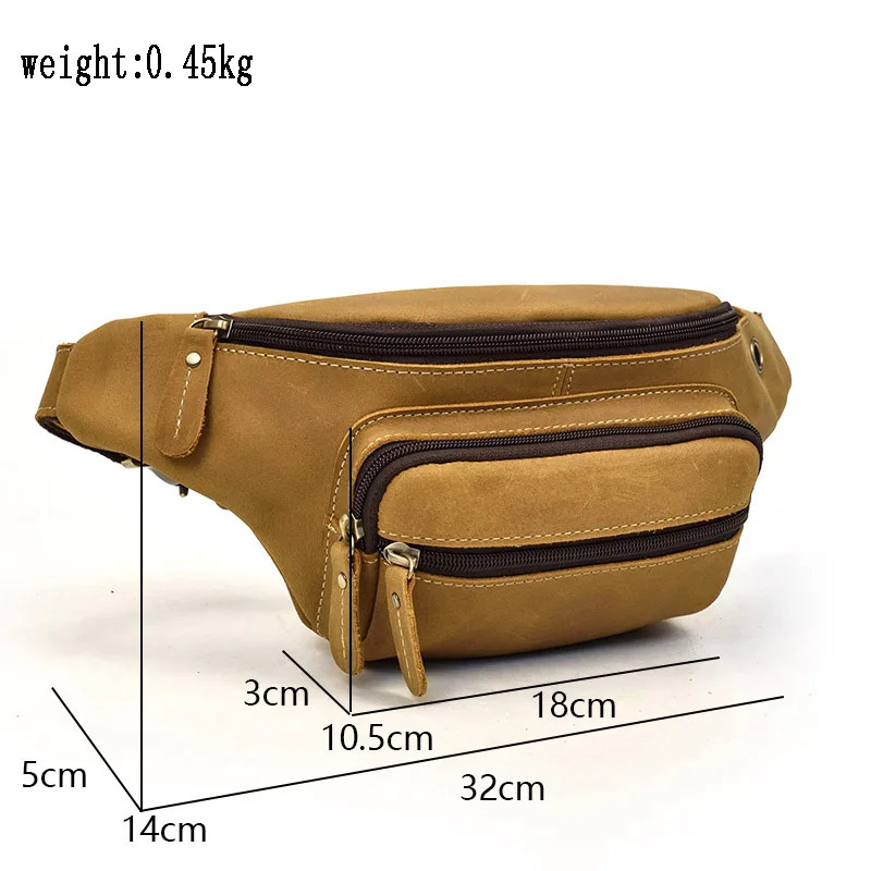 Leather mens multifunctional waist bag denim fun chest bag high-quality mens mini shoulder cross bag mobile phone bag 241008