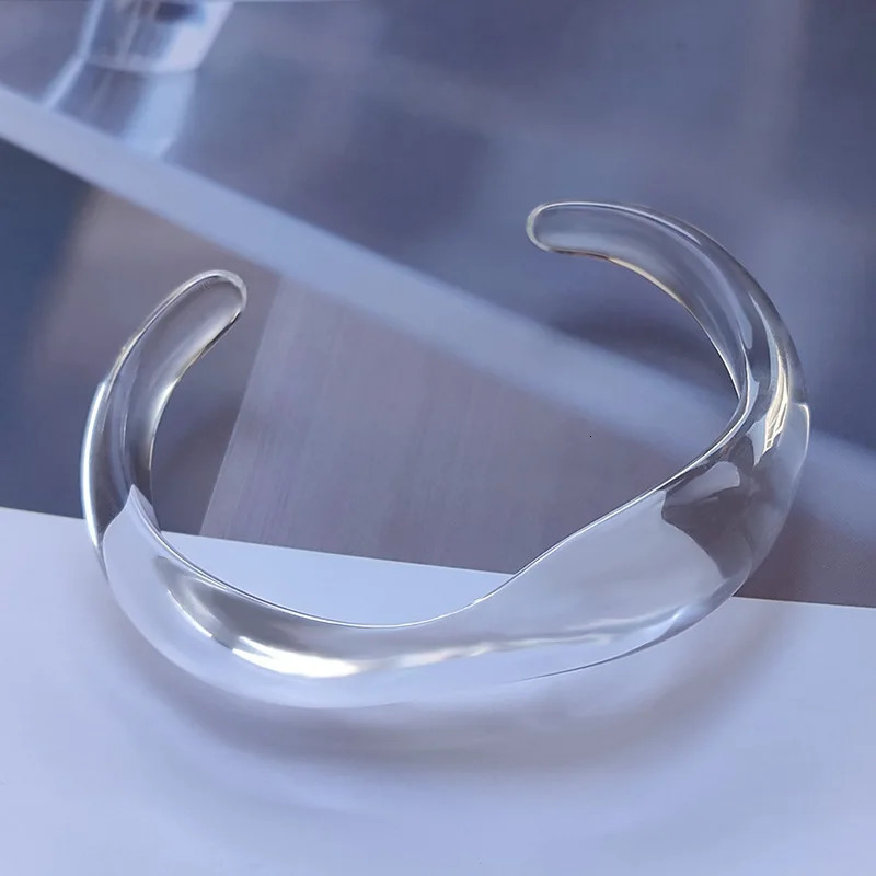 UJBOX 1PC Small Open Adjustable Acrylic Resin Bracelet Transparent Exquisite Bracelet Watch Jewelry Wholesale 241007