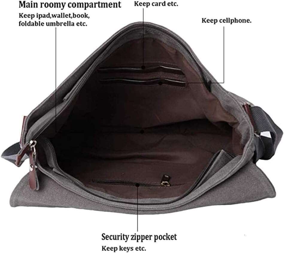 Messenger Canvas Small Bag Vintage Shoulder Everyday Purse Crossbody bag for men women wo