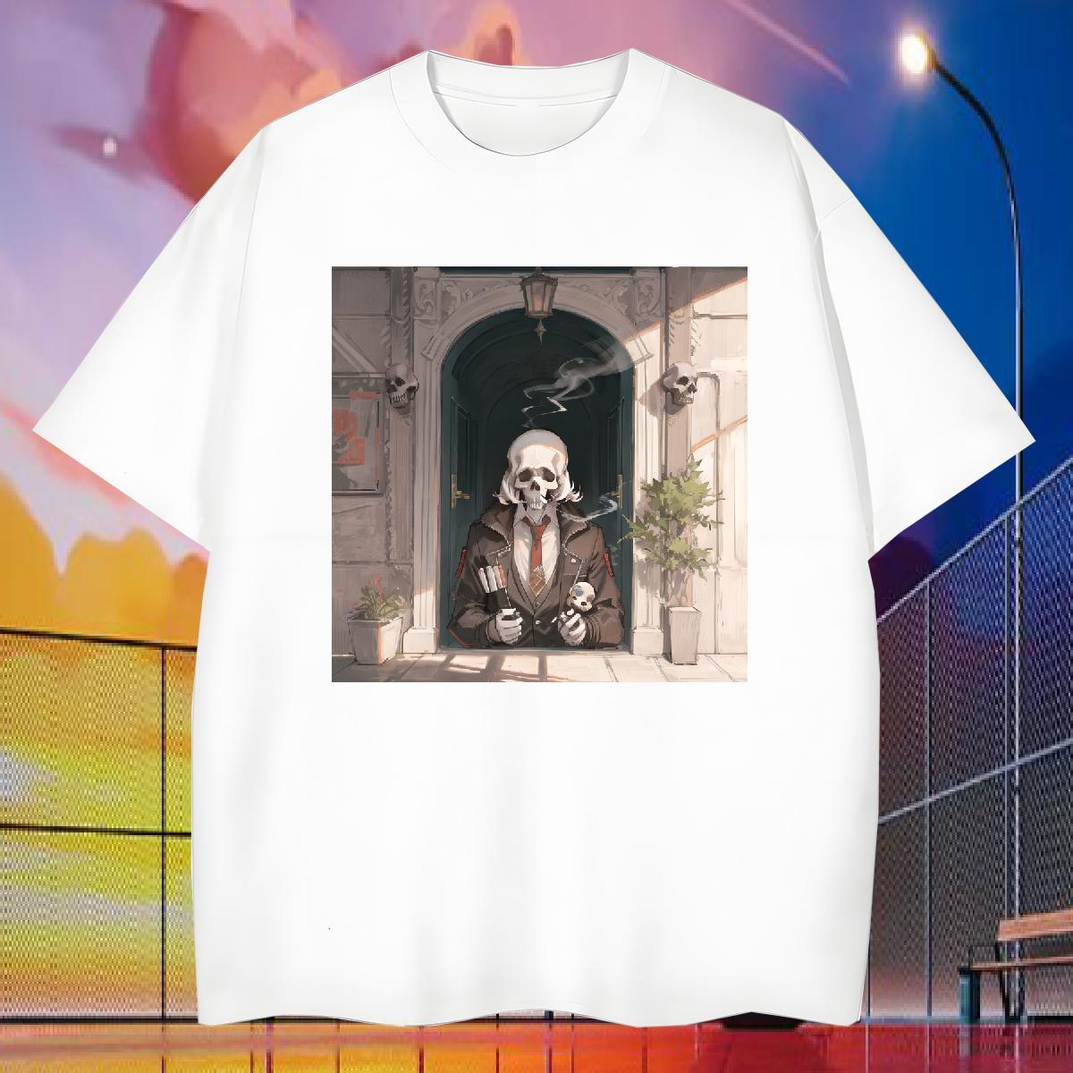 Popular T-Shirts for Men 100% Cotton 230g skull High Street Hip Hop Oversized 4XL Pure Cotton Men Tees DIY Customized Tshirts